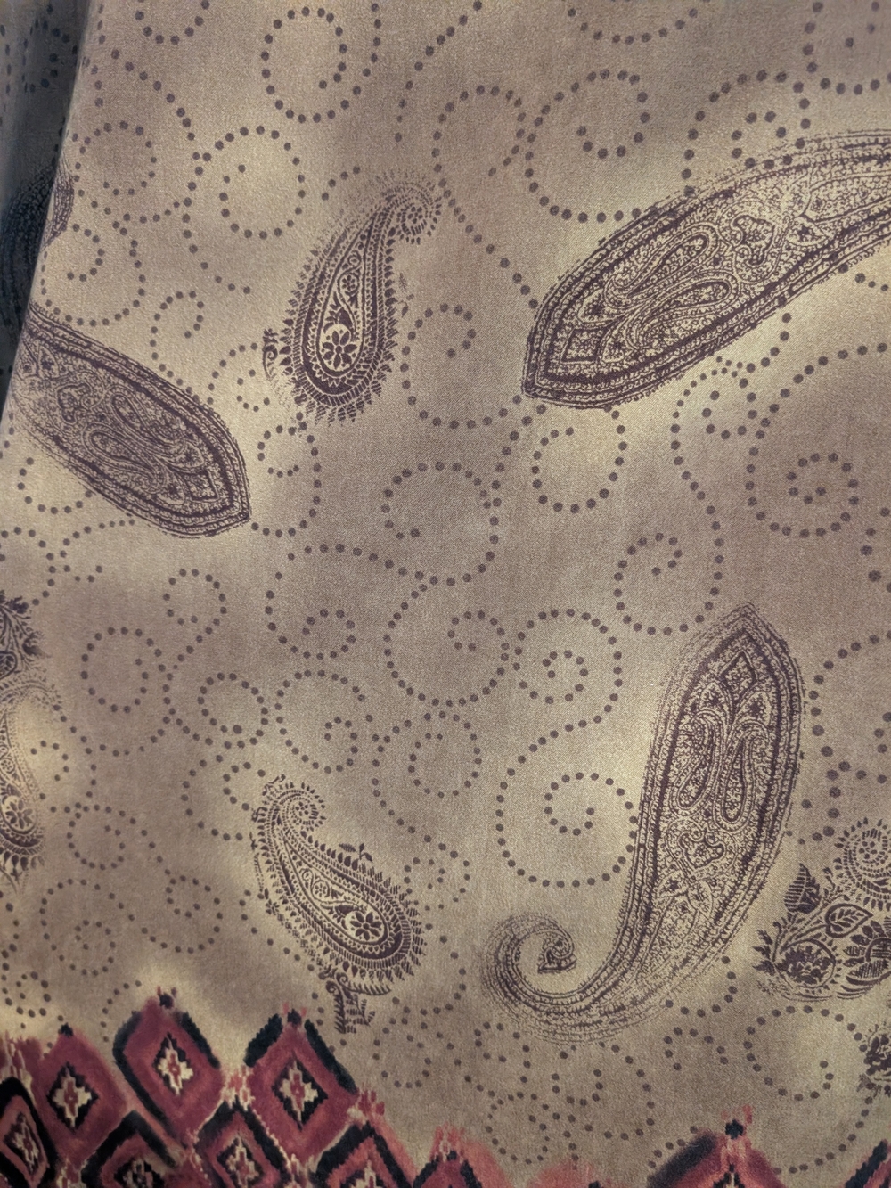 Requirements Plus Size 16 Paisley Boho Maxi Skirt Brown Burgundy Y2K - Picture 3 of 6